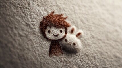 Fototapeta premium A kid cuddling to teddybear