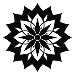 black and white mandala