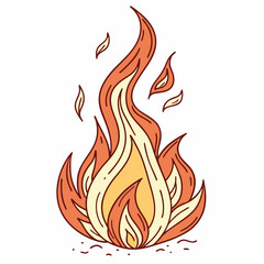 Fiery flames with orange and yellow hues fire heat