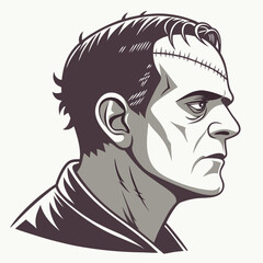 Frankenstein Monster Head Profile horror gothic