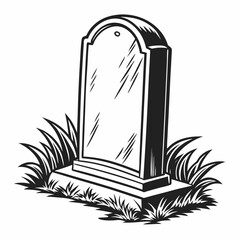 Black gravestone with grass tombstone cemetery