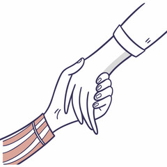 Two hands holding each other in a gesture of support
