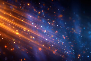 Obraz premium Vibrant glow effects with radiant sparks in dark blue hues, perfect for dynamic backgrounds, creative designs, and captivating visuals ideal for modern digital projects