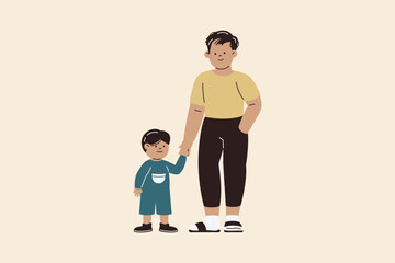 Illustration of Father and Child