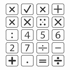 Math Symbols Icons calculator buttons numbers