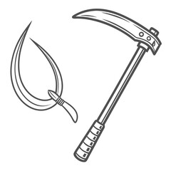 Sickle and scythe farming tools agricultural tool harvest