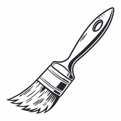 Paintbrush with black outline tool drawing