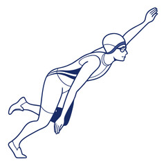 Swimmer in motion swimming sport