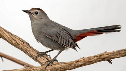 Gray Catbird on studio background