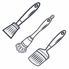 Culinary brushes for basting and glazing basting brush
