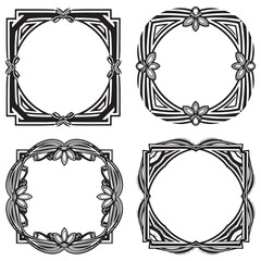 Elegant and Geometric Vintage Decorative Floral Border Vector Collection