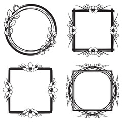 Rustic and Graceful Vintage Decorative Floral Border Vector Collection