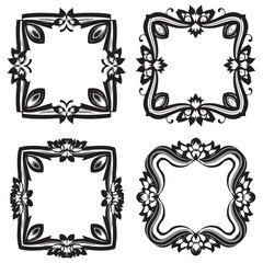 Regal and Rustic Vintage Decorative Floral Border Vector Set Packs