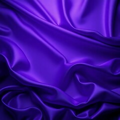 Obraz premium Luxurious deep violet satin fabric with elegant flowing folds and soft highlights creating a rich and opulent texture