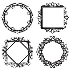 Timeless and Majestic Vintage Decorative Floral Frames Vector Collection
