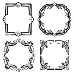 Rustic and Elegant Vintage Decorative Floral Border Vector Collection