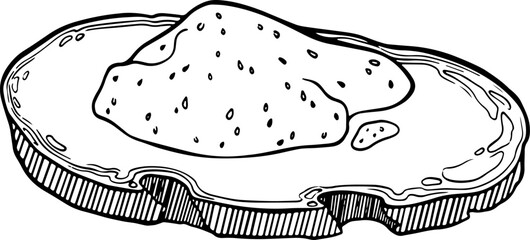 Vector sandwich with strawberry jam.