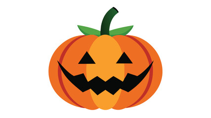 A carved jackolantern pumpkin smiles, isolated on white background