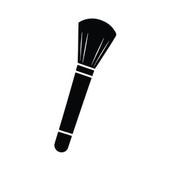 Makeup brush for cosmetics product application silhouette