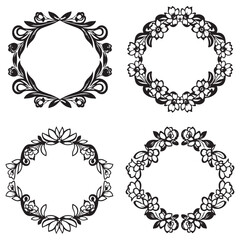Charming and Hand-Drawn Vintage Decorative Floral Border Vector Set Packs