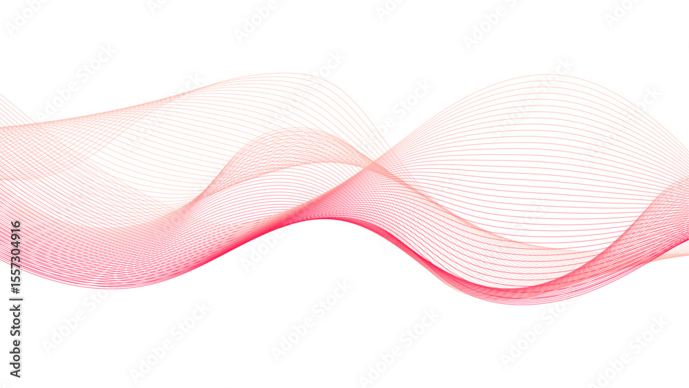 Canvas Prints abstract pink waves on white. flowing red lines design.