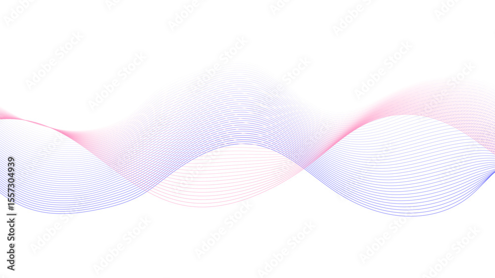 Wall mural soft gradient wave pattern. modern digital art with curves.