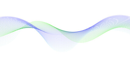 Modern abstract glowing wave background. purple green blue wavy tech lines abstract white background illustration.	