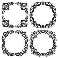 Dreamy and Geometric Vintage Decorative Floral Frames Vector Collection
