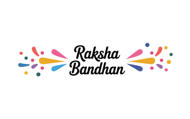 Festive Raksha Bandhan Typography with Colorful Splashes
