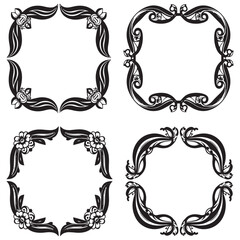 Whimsical and Classic Vintage Decorative Floral Border Vector Collection