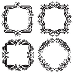 Serene and Ornate Vintage Decorative Floral Border Vector Set Packs