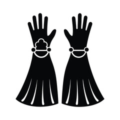 Pair of fancy gloves in black silhouette