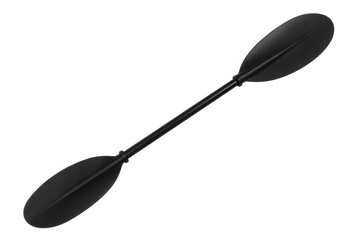 Black kayak paddle isolated on transparent background, ideal for promoting water sports, kayaking adventures, or outdoor activities