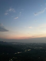 Cityscape dusk view from high point