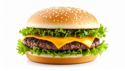 hamburger on white background