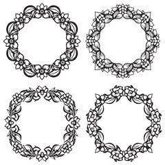 Dainty and Geometric Vintage Decorative Floral Frames Vector Collection