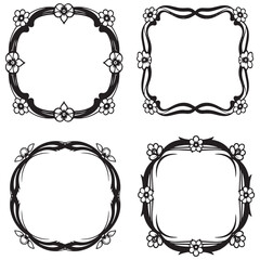 Charming and Rustic Vintage Decorative Floral Border Vector Set Packs