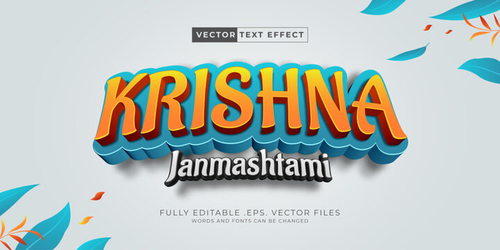 Krishna Janmashtami or Celebrating the Birth of Lord Krishna Text Effect