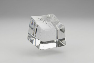 3d Glass Y Button- 3d illustration