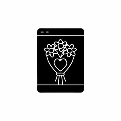 creative Virtual Mother's Day Icon vector silhouette illustration isolated on white background