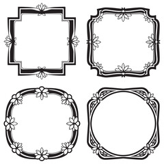 Timeless and Geometric Vintage Decorative Floral Frames Vector Set Packs