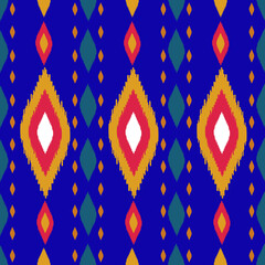 Beautiful Ikat seamless pattern design by geometric 