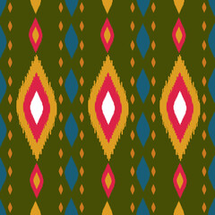 Beautiful Ikat seamless pattern design by geometric 