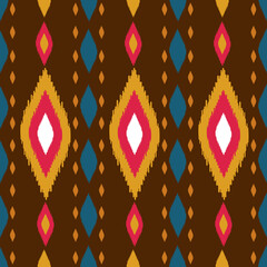 Beautiful Ikat seamless pattern design by geometric 