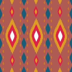 Beautiful Ikat seamless pattern design by geometric 