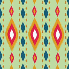 Beautiful Ikat seamless pattern design by geometric 