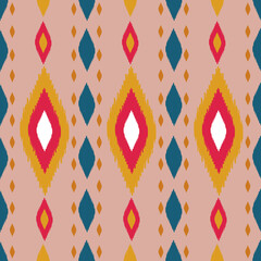 Beautiful Ikat seamless pattern design by geometric 