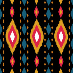 Beautiful Ikat seamless pattern design by geometric 
