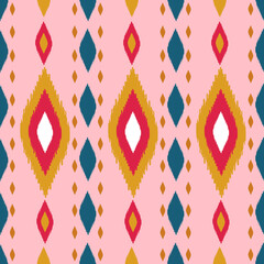 Beautiful Ikat seamless pattern design by geometric 