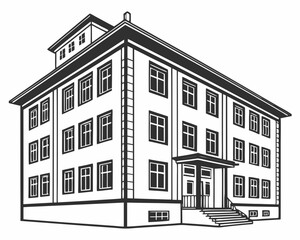 Vector illustration of a modern building suitable for architectural designs and concepts